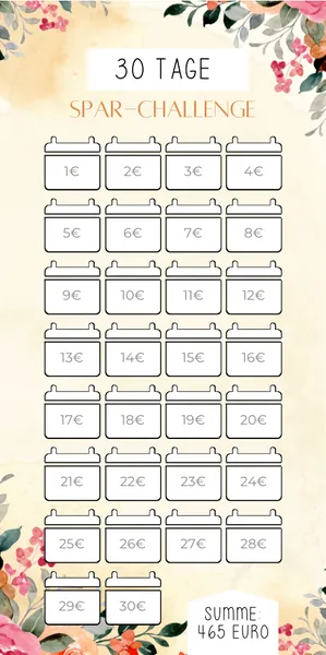 30 Tage Challenge im Orange Flower Design