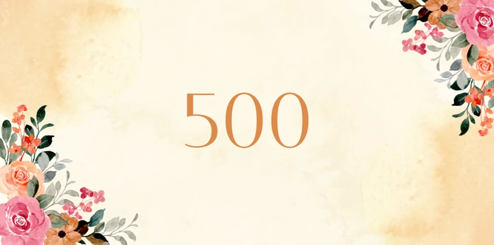 Platzhalterkarte 500 Euro im Orange Flower Design