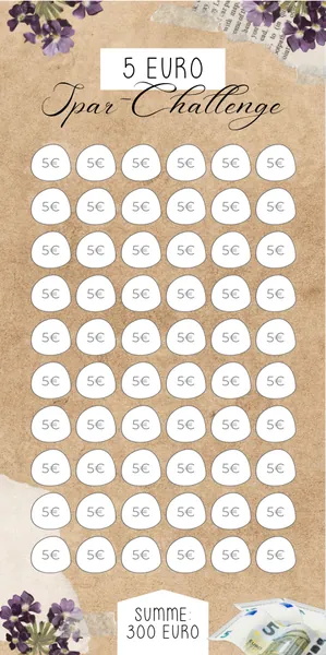 5 Euro Challenge im Purple Paper Design