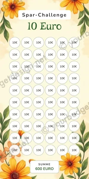 10 Euro Challenge im Retro 70er Design