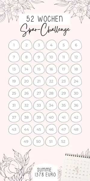 52 Wochen Challenge im Rosa-Schwarz Design