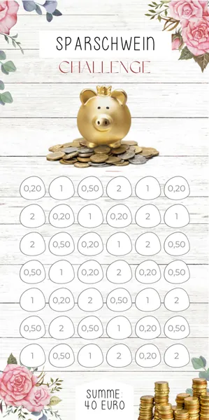 Sparschwein Challenge im Rosé Design
