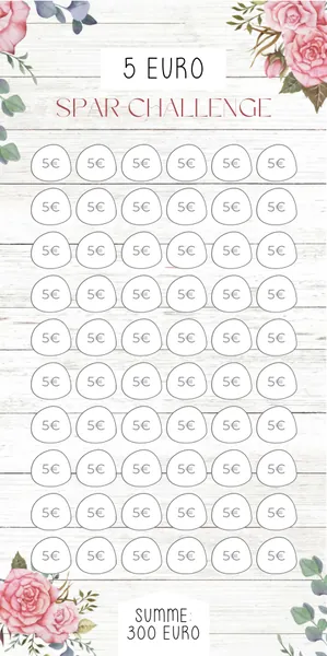 5 Euro Challenge im Rosé Design