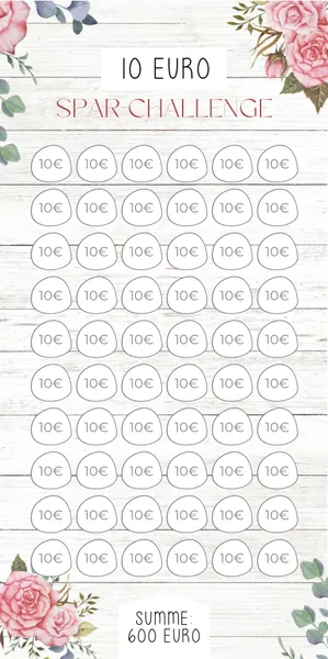 10 Euro Challenge im Rosé Design
