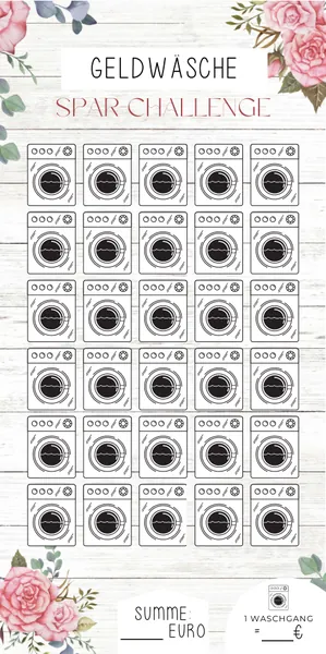 Geldwäsche Challenge im Rosé Design