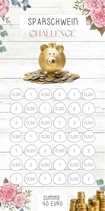 Sparschwein Challenge im Rosé Design