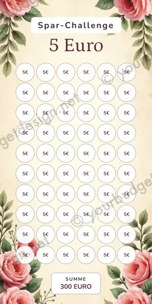 5 Euro Challenge im Rosen Vintage Design