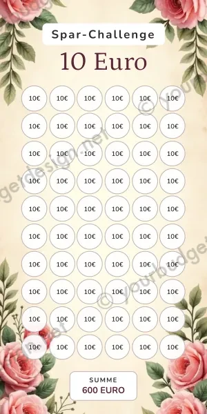 10 Euro Challenge im Rosen Vintage Design