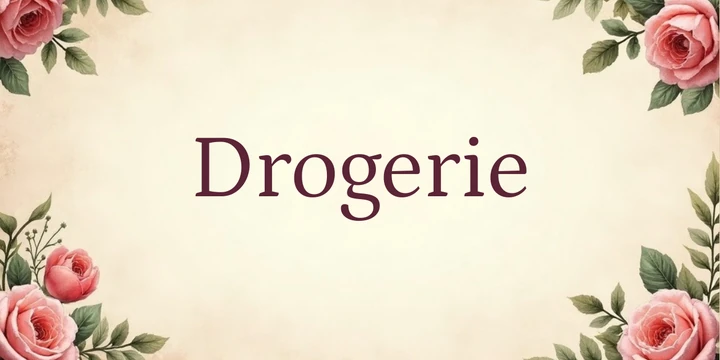 Deckblatt Drogerie im Rosen Vintage Design
