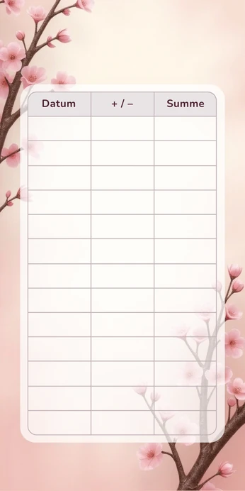 Blanko Budget Sheet im Sakura Japanisch Design