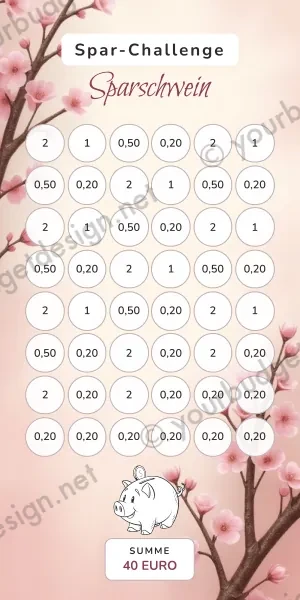 Sparschwein Challenge im Sakura Japanisch Design