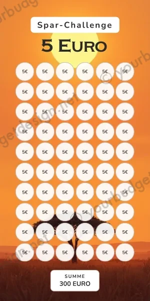 5 Euro Challenge im Savanne Akazie Design