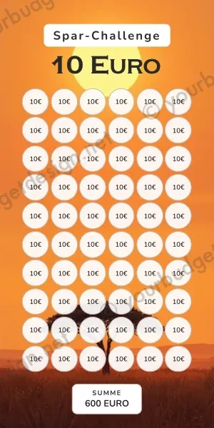 10 Euro Challenge im Savanne Akazie Design