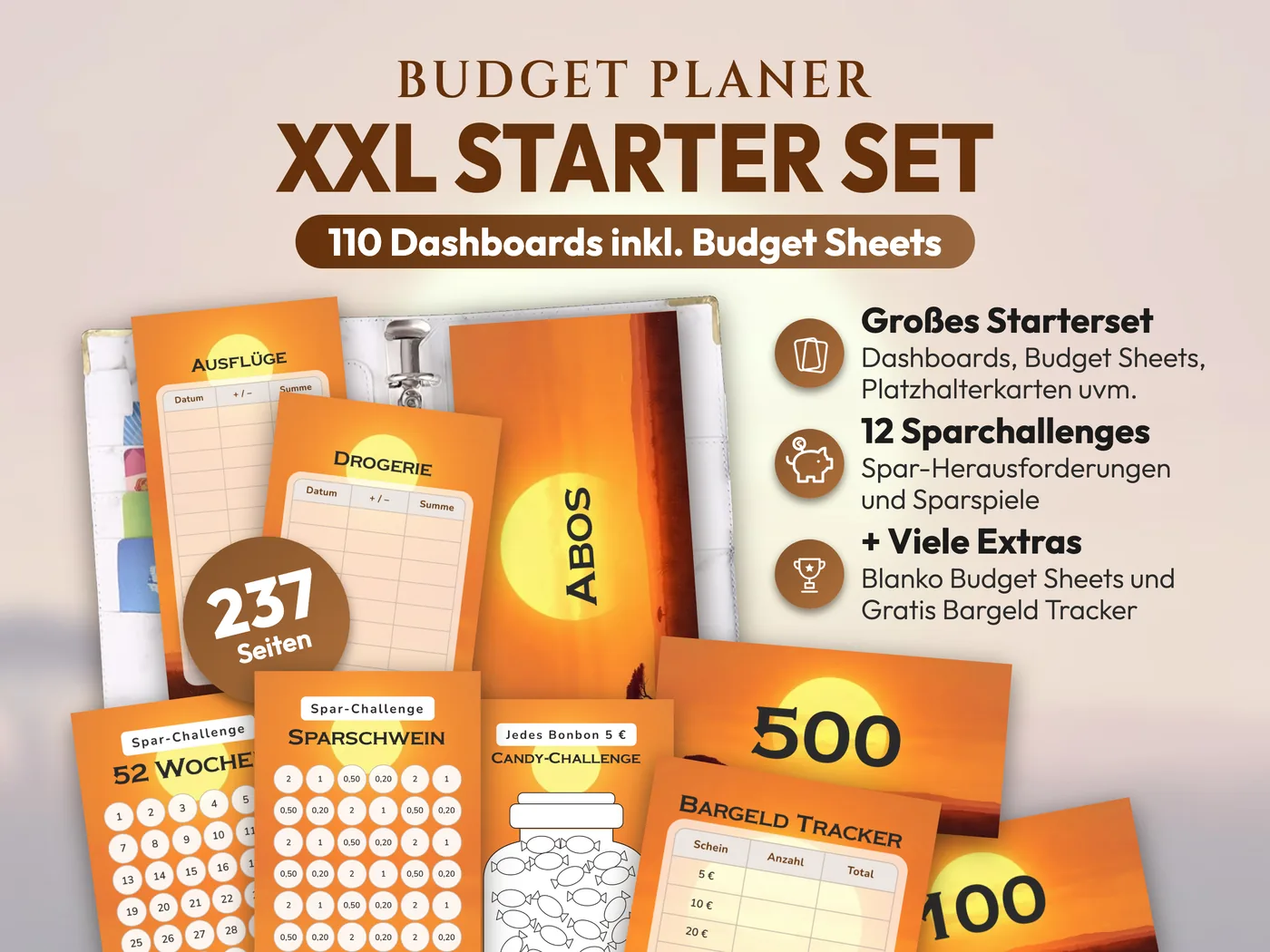 Budget Planer XXL Starter Set: Savanne Akazie