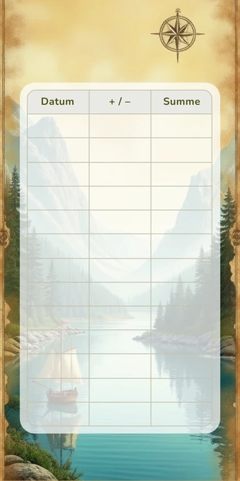 Blanko Budget Sheet im Schatzkarte Abenteuer Design