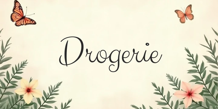 Deckblatt Drogerie im Schmetterlinge Botanik Design