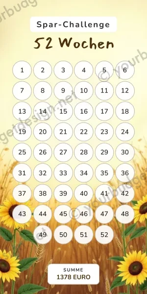 52 Wochen Challenge im Sonnenblumen Design