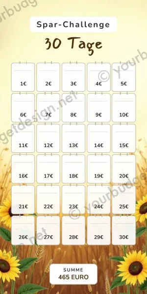 30 Tage Challenge im Sonnenblumen Design
