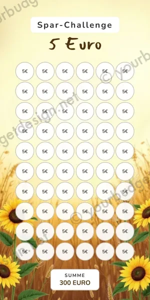 5 Euro Challenge im Sonnenblumen Design