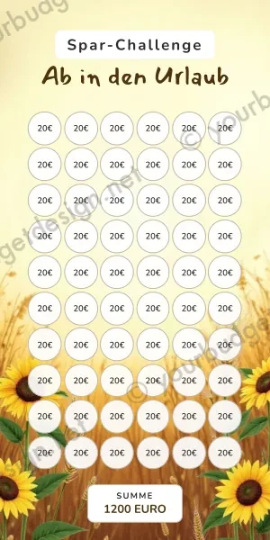 Ab in den Urlaub Challenge im Sonnenblumen Design