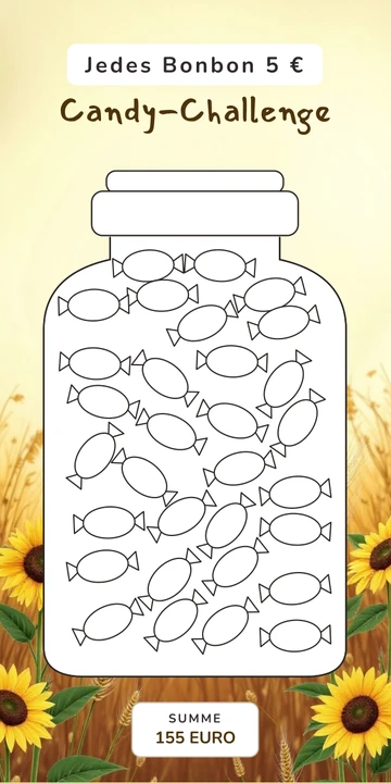 Candy Sparchallenge im Sonnenblumen Design