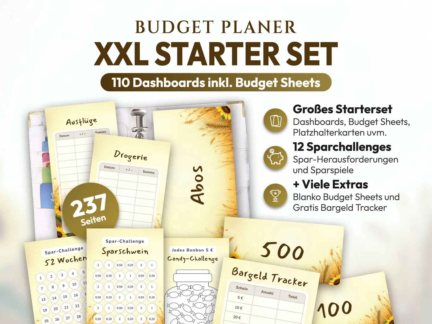 Budget Planer XXL Starter Set: Sonnenblumen