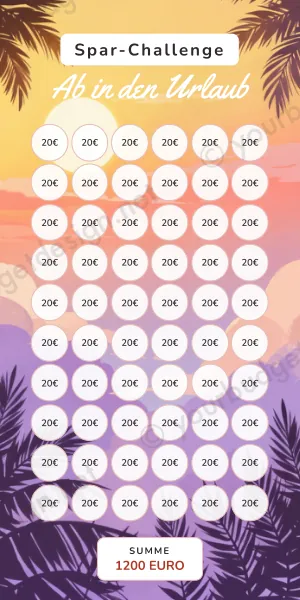 Ab in den Urlaub Challenge im Sonnenuntergang Design