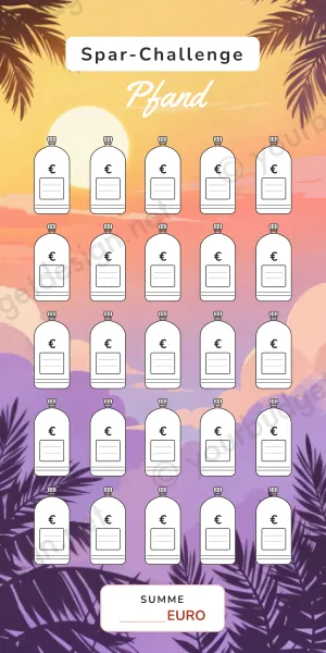 Pfand Challenge im Sonnenuntergang Design