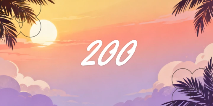 Platzhalterkarte 200 Euro im Sonnenuntergang Design