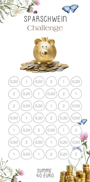 Sparschwein Challenge im Spring Design