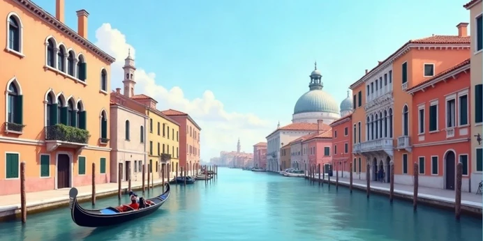 Blanko-Deckblatt im Venedig Kanal Design