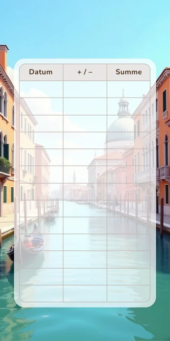 Blanko Budget Sheet im Venedig Kanal Design