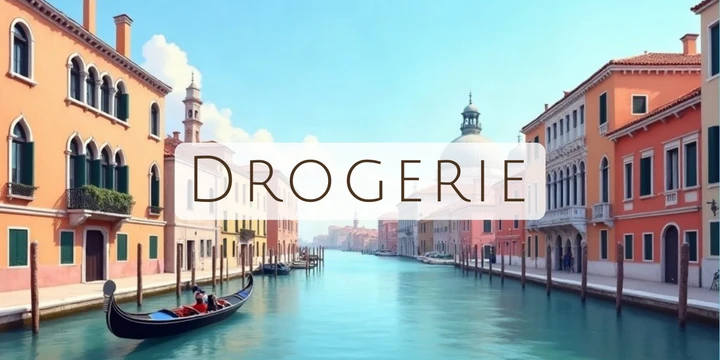 Deckblatt Drogerie im Venedig Kanal Design
