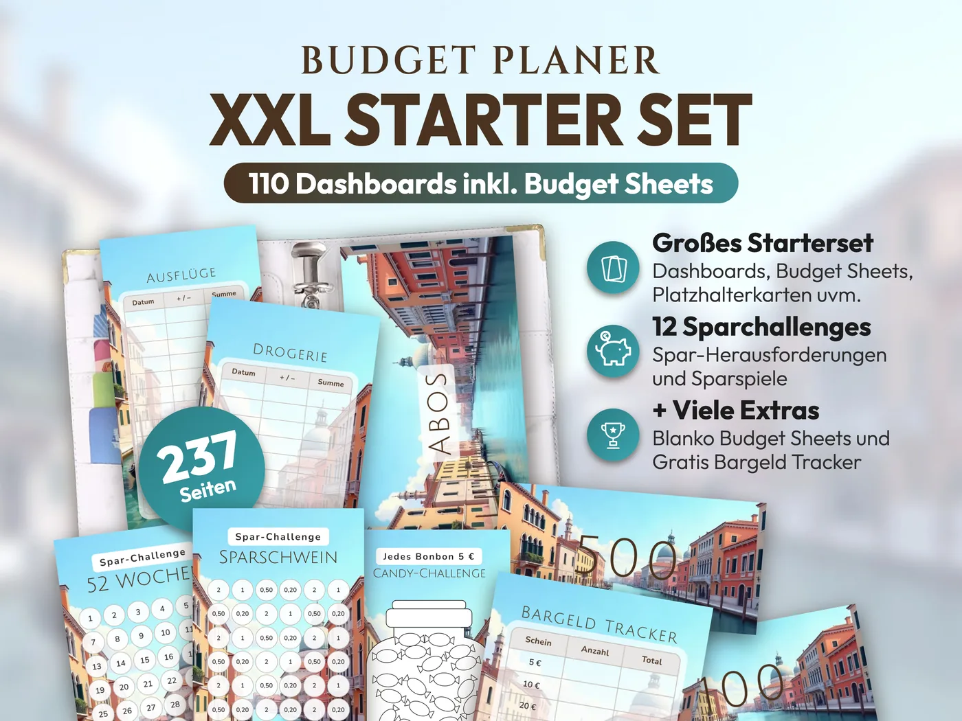 Budget Planer XXL Starter Set: Venedig Kanal