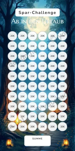 Ab in den Urlaub Challenge im Verwunschener Wald Nacht Design