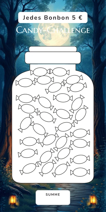 Candy Sparchallenge im Verwunschener Wald Nacht Design
