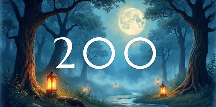 Platzhalterkarte 200 Euro im Verwunschener Wald Nacht Design
