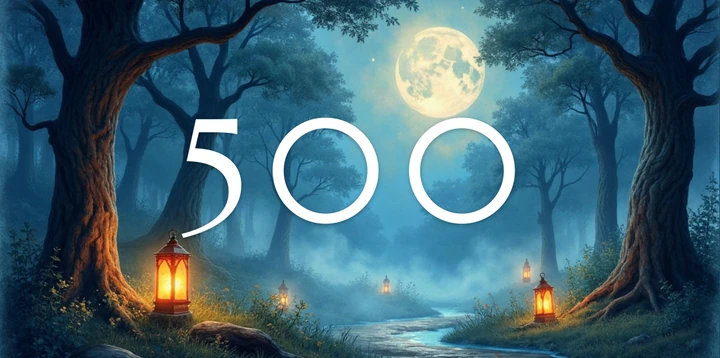 Platzhalterkarte 500 Euro im Verwunschener Wald Nacht Design
