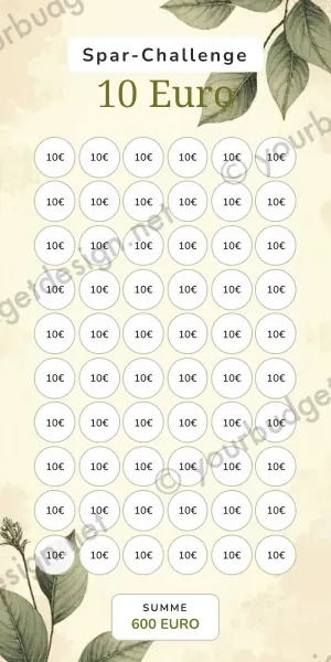 10 Euro Challenge im Vintage Botanik Sepia Design
