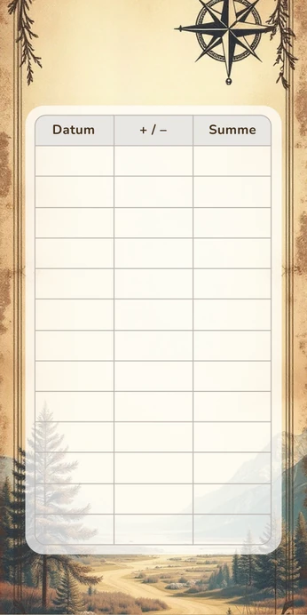 Blanko Budget Sheet im Vintage Landkarte Design