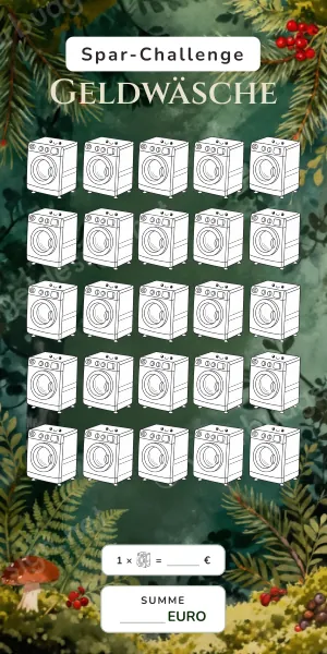 Geldwäsche Challenge im Wald Design
