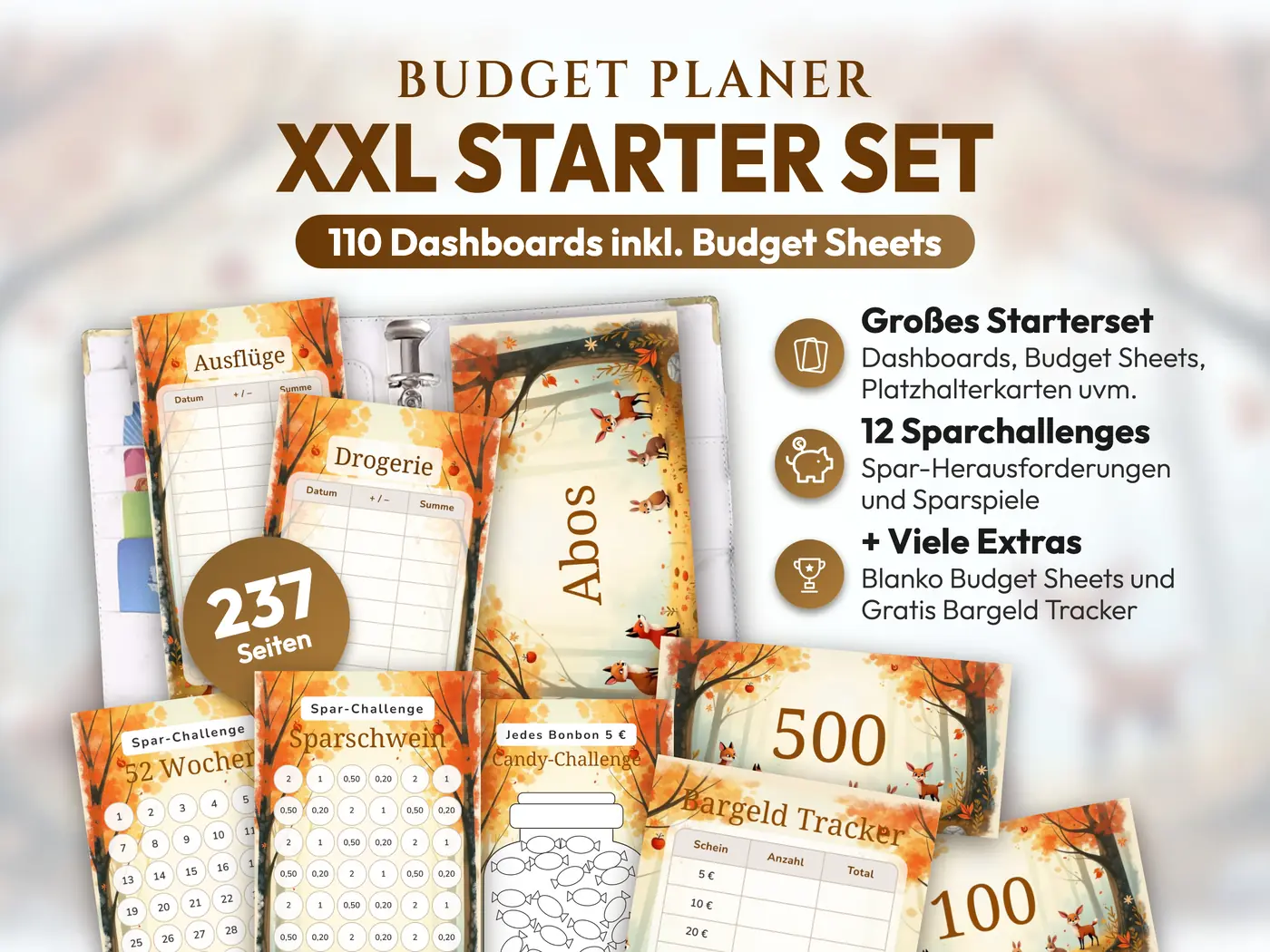 Budget Planer XXL Starter Set: Waldtiere