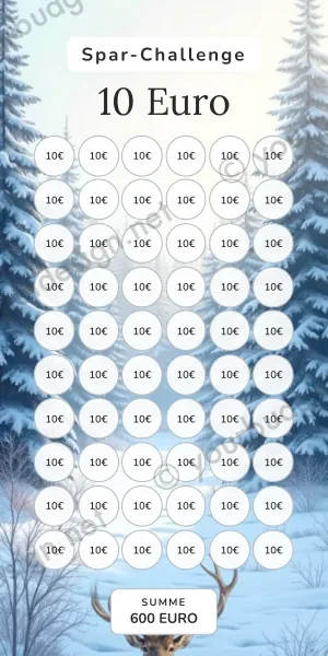 10 Euro Challenge im Winter Reh Design