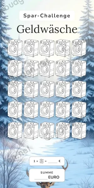 Geldwäsche Challenge im Winter Reh Design